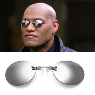 Mini Rimless Sunglasses Clip on Nose Round Fashion Rimless Retro Men 39;s Glasses Driver Goggles Солнцезащитные очки без оправы