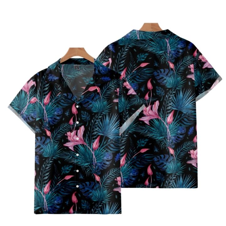 เสื้อฮาวายพิมพ์ภาพใบหน้าสำหรับฤดูร้อนกระดุมแขนสั้นลงได้เอง-ของขวัญที่ดีที่สุดสำหรับผู้ชาย-เสื้อสำหรับงานเลี้ยงชายหาด