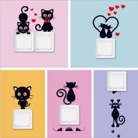 Cartoon Cat Heart switch sticker wall sticker for kids rooms wall decor Bedroom wedding  decoration Wall Stickers Decals