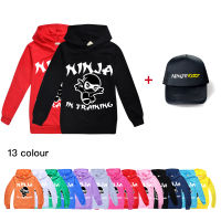 NUINJA KIDZ เสื้อฮู้ดผ้าฝ้ายแขนยาวสำหรับเด็กชายเสื้อกันหนาวมีฮูดพิมพ์ลายสำหรับเด็กเด็กผู้ชายเด็กผู้หญิงเสื้อผ้าเด็กใบไม้ผลิใบไม้ร่วงน่ารัก