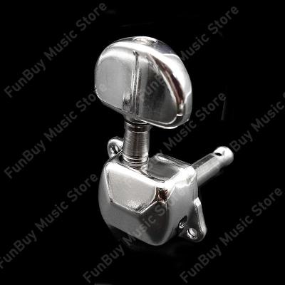 ‘【；】 6Pcs Semicircle Acoustic Guitar Machine Head Semi Closed Guitar Tuning Peg Keys Tuners Machine Locking Strings Peg Chrome