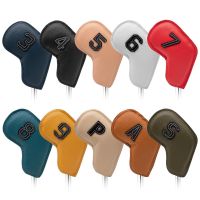 ☫♚ Golf Iron Covers Waterproof PU Leather Colorful Club Cap Covers Club Covers 10pcs/set