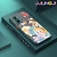 Jlingji เคสสำหรับ Xiaomi MI POCO F3 Redmi K40 K40 Pro ลายการ์ตูนสโนว์ไวท์บางขอบสี่เหลี่ยมด้านข้างดีไซน์ใหม่กันกระแทกมีน้ำค้างแข็งโปร่งใสแข็งเคสมือถือปลอกซิลิโคนคลุมทั้งหมดกล้องป้องกัน Softcase