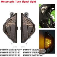 ไฟหน้าสัญญาณไฟเลี้ยว LED รถจักรยานยนต์2ชิ้นไฟสัญญาณเลนส์รมควันสำหรับ KAWASAKI NINJA 250/300/400/650/1000 ZX-6R Ninja