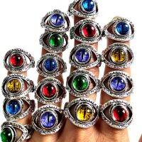 Bulk lots 50pcs Vintage Ghost Eye Metal Alloy Ring For Women Antique Male Female Devils Eye Punk Ring Party Jewelry