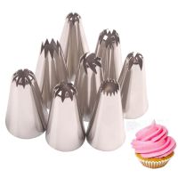 ☒♛♧ 8 pcs/set Large Size Cake Nozzle Kitchen Accessories Cream Icing Piping Fondant Rose Nozzles Fondant Sugarcraft Decorating Tools