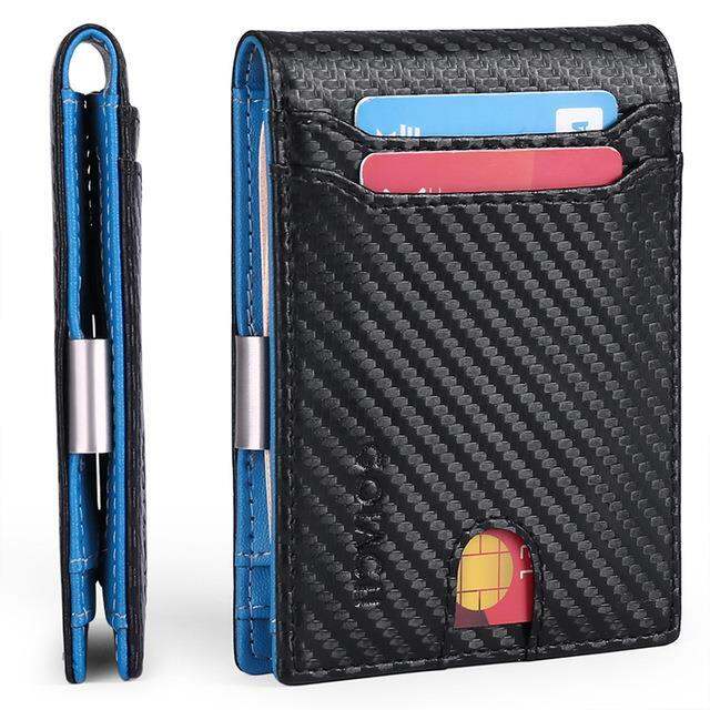 layor-wallet-rfid-ผู้ชายกระเป๋าสตางค์คาร์บอนไฟเบอร์หนังผอมบางบัตรผู้ชายกระเป๋าสตางค์กระเป๋าเงินคลิปชายกระเป๋าสั้นสีดำ-vallet-สตางค์-walet