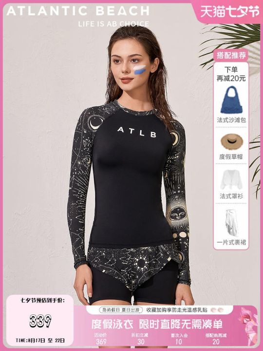atlanticbeach-split-swimsuit-womens-conservative-long-sleeved-surfing-suit-to-cover-belly-and-look-thinner-seaside-sunscreen-swimming-suit
