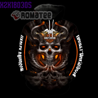 Devil Skull In Hell Magma Harley-Davidson 3D All Over Print Hoodie