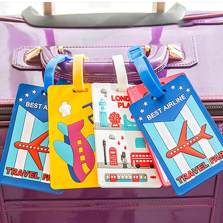 【HOMP】 Luggage Luggage Tag Name Tag Cute Cartoon Boarding Pass Lanyard