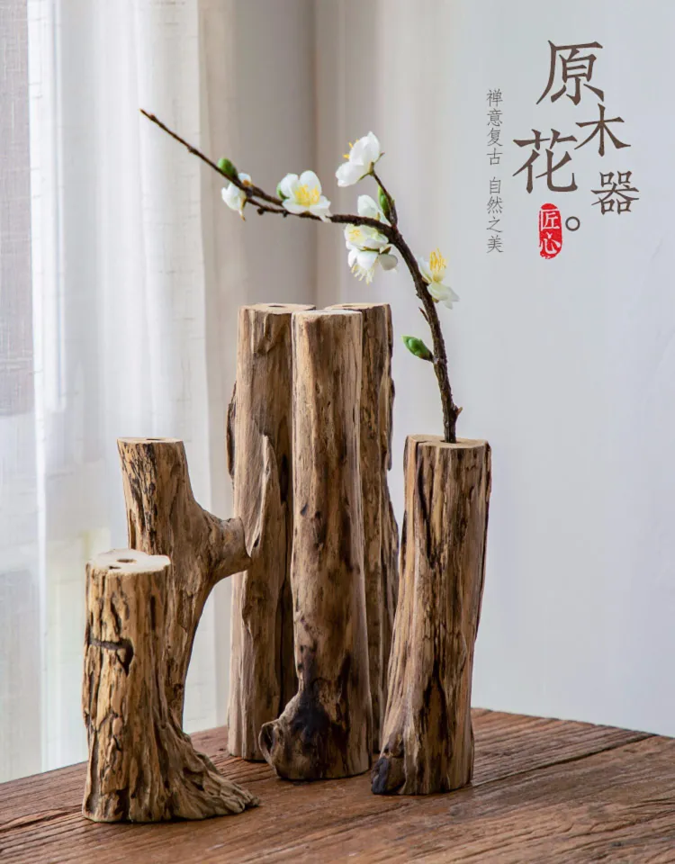 Natural Dead Wood Art Vase Tea Ceremony Zen Vase Home Bedroom