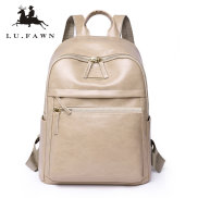 LU FAWN New Lightweight and Versatile Backpack PU Soft Leather Large