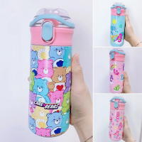 【Free-sun】COD care bears ขวดน้ำสำหรับเด็ก กระติกน้ำเก็บอุณหภูมิ รูปแบบการ์ตูน 304 สแตนเลส มีหลอดดูด ความจุ500ml