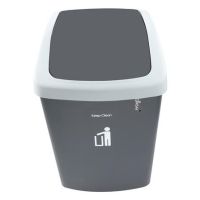 NBI ถังขยะ FREE HOME  เหลี่ยมฝาสวิง 9 ลิตร DKW HH-208P เทาทึบ   Trash Can  ที่ใส่ขยะ