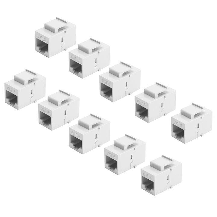 10Pcs RJ45 Connector Keystone Jack Cat6 Extension Coupler