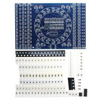 NE888ของตกแต่งงานปาร์ตี้ NE555บอร์ด PCB ชุดหัวแร้งส่วนประกอบอุปกรณ์ที่ยึดอยู่บนผิว PCB หมุนได้1ชุด