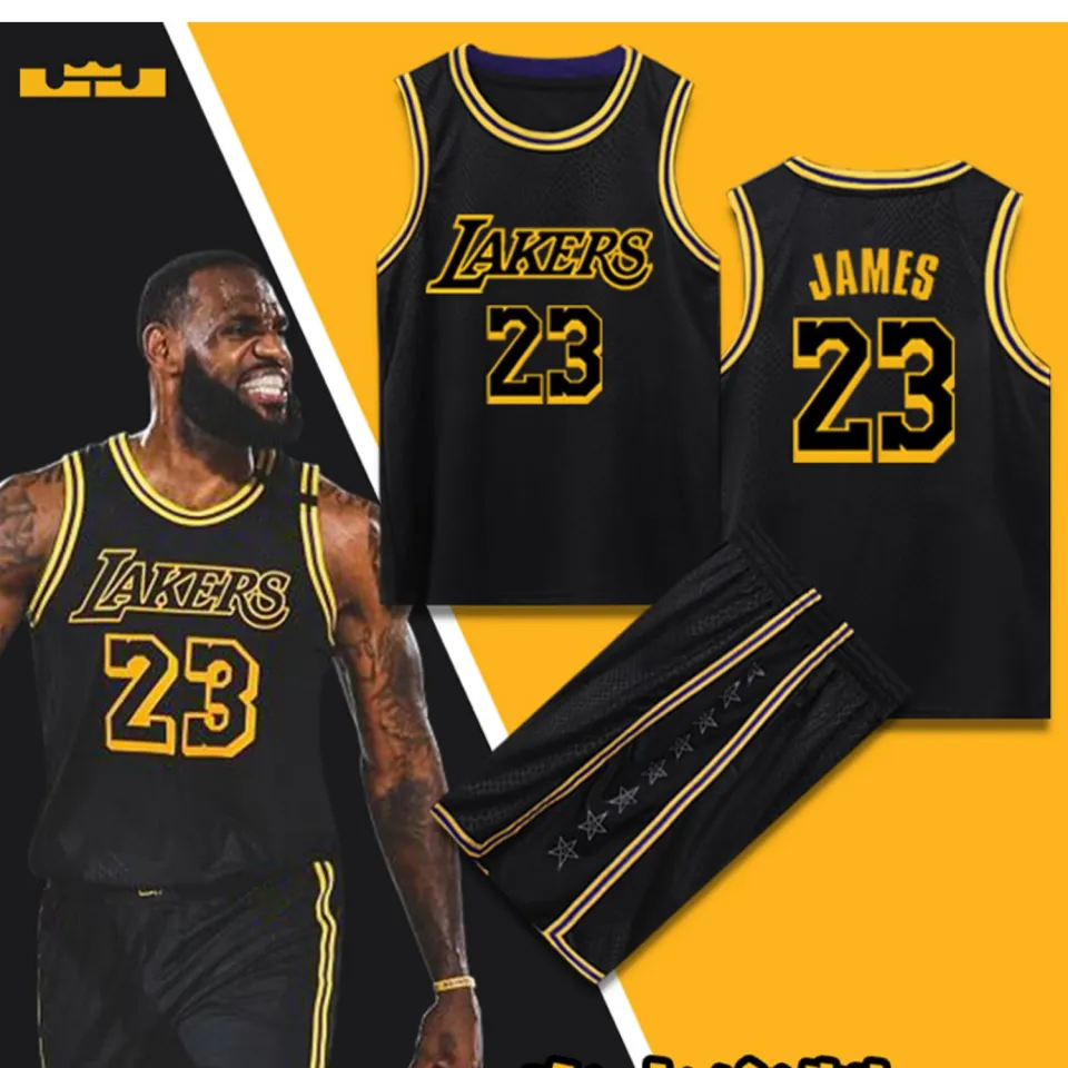 2023 Mens Basketball Jersey Half Sleeve Los Angeles Lakers 23# Mamba Snake  Black