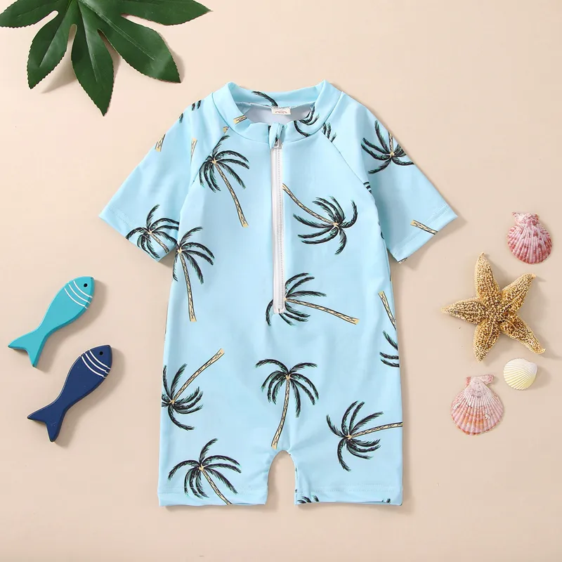 Baby boy swim top romper