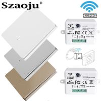 Szaoju 433Mhz wireless Wall Switch rf 86 wall panel transmitter Safety Switch and AC 110V 220V relay interruptor for Light Lamp Power Points  Switches