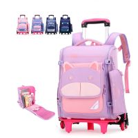 Princess Cartoon Kids Travel Rolling luggage Bag School Trolley Backpack with Wheels girls backpack Girls wheeled Bookbag Child