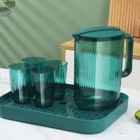 [COD] Plastic cold kettle cup tray combination large capacity juice teapot with lid transparent water set