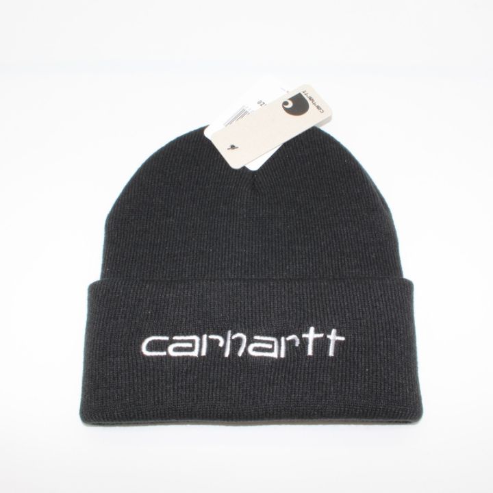 carhartt-หมวกถัก-topi-dingin-หมวกสกีฤดูหนาวหัวโตสำหรับเด็กผู้ชายหมวกถักหมวกขนสัตว์แบบพอดีตัว