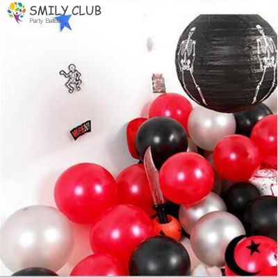 10 Inch Halloween Balloon Scene Layout Supplies Wholesale Red White Balloon Thick Black Balloons White Balloons Party Decoration