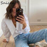 Snican basic white peter pan collar women blouse long sleeve office ladies uniform shirt za 2020 autumn spring camisa mujer chic