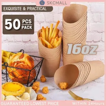 150 Pieces French Fries Holder 14 oz Disposable French Fry Cups Kraft Paper  Popcorn Boxes 200 Pieces Clear Treat Bags OPP Plastic Bags with Twist Ties
