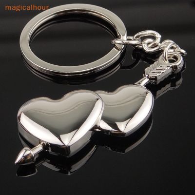 Magicalhour^^ ใหม่ พวงกุญแจโลหะ จี้รูปหัวใจ แฟชั่นคู่รัก สําหรับผู้หญิง
