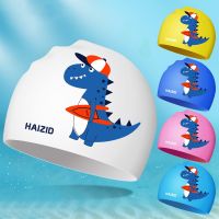 New Cute Cartoon Swimming Caps for Kids Elastic Comfortable Swim Hat Plus Size Boys Girls Silicone Swimming Cap Pool Accessories Swim Caps