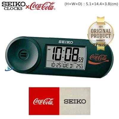 SEIKO x Coca Cola โค้ก นาฬิกาปลุกดิจิตอล Themoneter รุ่น QHL902K - สีดำ