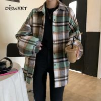 ☬ Korean Plaid Shirt Women 39;S Clothing Harajuku Single-Breasted Long Sleeved Autumn Ladies Lapel Large Sized Woman 2019