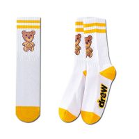 「Jane eyre fashion」 DREW House 100 Cotton Socks Trendy Smiley sock Justin Bieber Men 39;s Socks Women 39;s Socks Unisex Cotton Stripe Drew Bear 1Pair