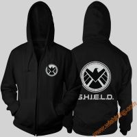 Jsyc เสื้อกันหนาว มีฮู้ด แต่งซิป ขนาดใหญ่ ลาย Marvel Agents Of Shield แฟชั่นฤดูใบไม้ร่วง และฤดูหนาว ของขวัญวันเกิด สําหรับผู้ชาย