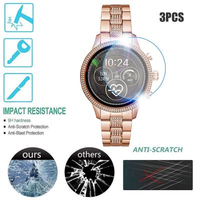 3PCS Tempered Glass Screen Protector 2019 for Michael Kors MKT5068 Smart Watch Clear Film Screen Cover Screen Protective