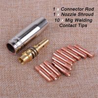 12pcs/Set MB 15AK MIG/MAG Welding Torch Contact Tips 0.8x25mm M6 Gas Nozzle Tip Holder Welding Supplies Welding Tools