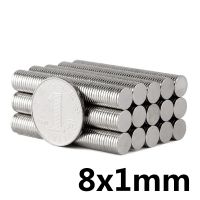 20/50/100pcs 8x1 Powerful Strong Magnetic Magnet 8mmx1mm Permanent Neodymium Magnet 8x1mm Fridge Small Round Magnet 8x1