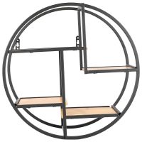 THLT1B Wall Mounted Iron Shelf Round Rack Wall Storage Holder For Pantry Living Room Bedroom Kitchen