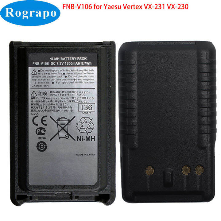 New FNB-V106 FNBV106 NI-MH 1200mah For Yaesu Vertex Standard VX-231 VX ...