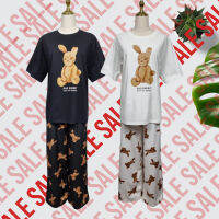 TW18366 set 2 ชิ้น เสื้อ Bunny Korea Style + กางเกงขายาวพิมพ์ลาย SALE