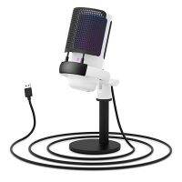 Gaming Microphone, USB Microphone for PC with RGB Control, Touch Mute, Gain Knob