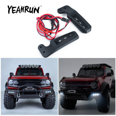 YEAHRUN Front Bumper Side Spotlight LED Lights Bar for Traxxas TRX-4 TRX4 Bronco 110 RC Crawler Car Upgrade Parts Accessories