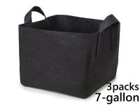 แพ็ค 3! ถุงปลูกต้นไม้แบบผ้า ขนาด 7แกลลอน ทรงสี่เหลี่ยม สูง 30ซม Smart Grow Bag 7-Gallon - Fabric Pot Square Shaped