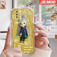 เคส JIUMOO สำหรับ VIVO S1 Pro เคสการ์ตูนขนยาวเด็กผู้หญิงเนื้อครีมขอบเป็นคลื่นเคสมือถือกันกระแทกแบบใสนิ่มฝาครอบป้องกันโปร่งใสลายกล้องถ่ายรูปอย่างเรียบง่ายอ่อนโยน