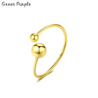 Green Purple Minimalism Round Beads Ring Real 925 Sterling Silver Rings Anelli Punk Aneis Boho Anillos for Women Bridesmaid Gift