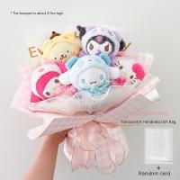 สวัสดีการ์ตูนคิตตี้ Kuromi Cinnamoroll Kt ของเล่นตุ๊กตาผ้ากำมะหยี่ Sanrio Bouquet ของขวัญวันวาเลนไทน์ตุ๊กตาร้อนใหม่ใน