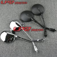 For Honda Shadow 400 CB500 CB750 CB1100 CB1000 CB1300 Rearview Motorcycle Rearview Mirrors Mirror Black/Silver 10mm Clockwise