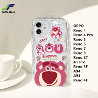 เคสโทรศัพท์มือถือซีรีส์หมีและหมูน่ารักของ JieFie สำหรับ OPPO Reno 4 / Reno 4 Pro / Reno 5 / Reno 6 / Reno 7 / Reno 8T / A1 Pro / Reno 5F / A94 / A93 / Reno 4F ออกแบบคลื่นเคสป้องกันการกระแทกพิเศษ