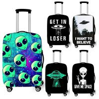 Funny Alien UFO L Want To Believe Print Luggage Cover Elastic Trolley Case Cover for Travel Anti-dust Suitcase Covers